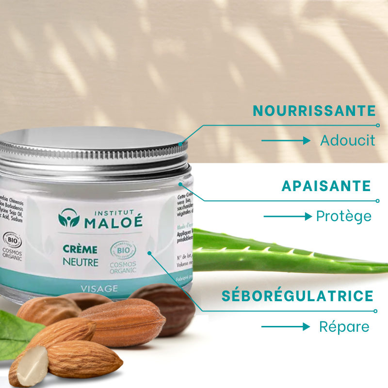 Crème Neutre Visage BIO 50ml - Institut Maloé Chez Les Fées Bien-Être
