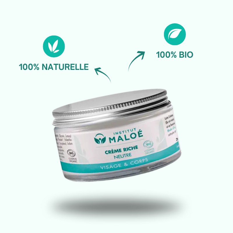 Crème Riche Neutre Visage & Corps BIO 150ml - Institut Maloé Chez Les Fées Bien-Être