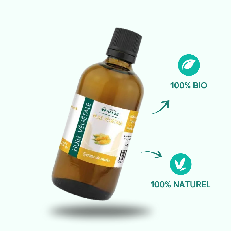 Huile Végétale de Germe de Maïs BIO 100ml - Institut Maloé Chez Les Fées Bien-Être