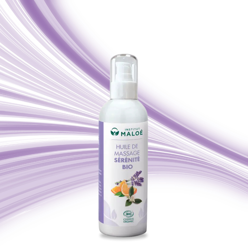 Huile de Massage Sérénité aux Huiles Essentielles BIO 200ml - Institut Maloé Chez Les Fées Bien-Être
