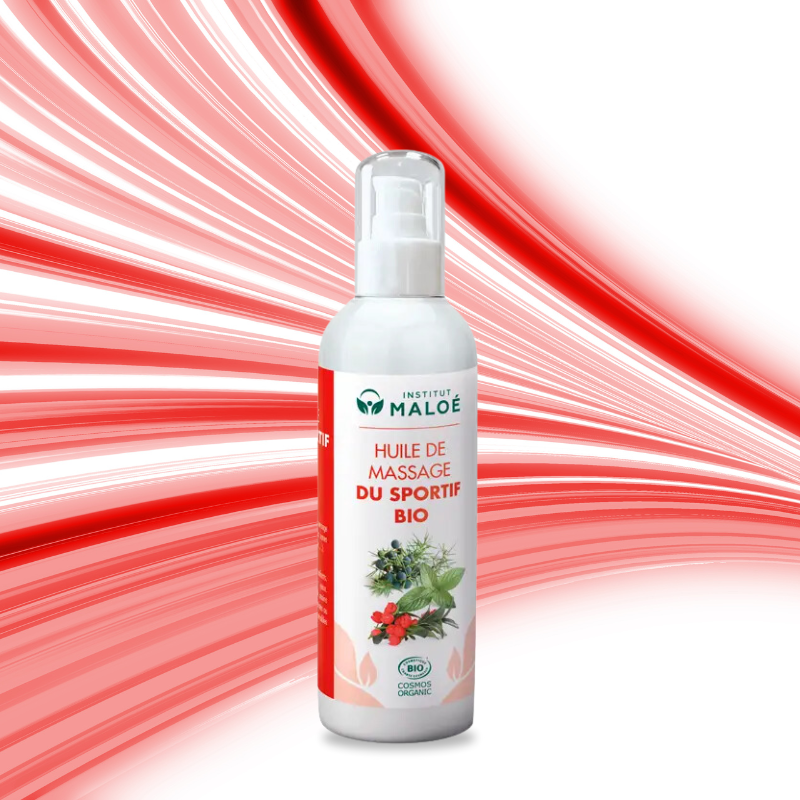 Huile de Massage Sportif aux Huiles Essentielles BIO 200ml - Institut Maloé Chez es Fées Bien-Être