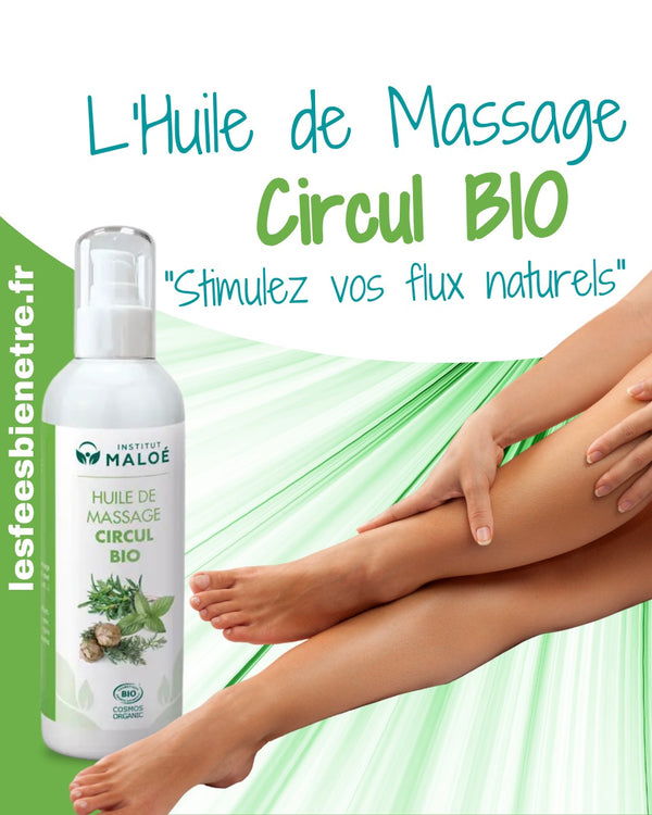 Huile de Massage Circulation aux Huiles Essentielles BIO 200ml - Institut Maloé